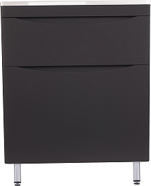 Style Line Тумба под раковину Бергамо Мини 70 черная Люкс антискрейтч Plus – фотография-1